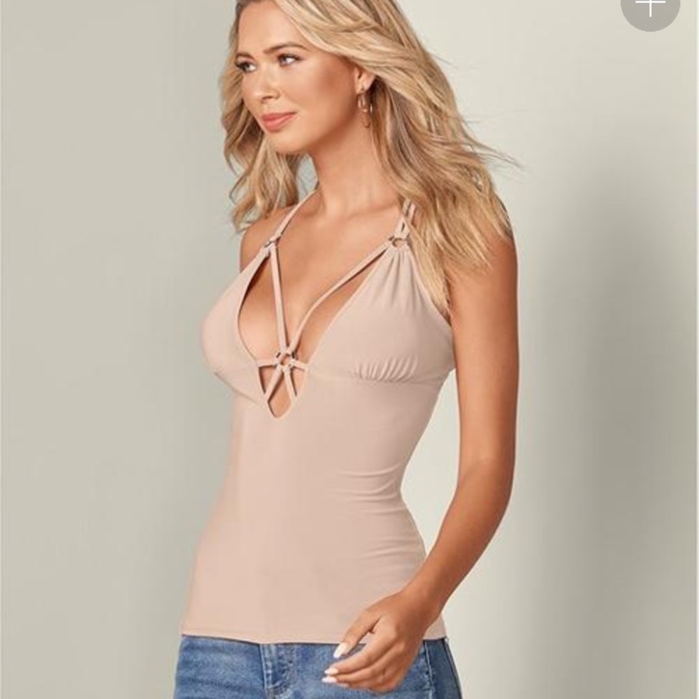 Venus strappy detail top xs beige never worn
